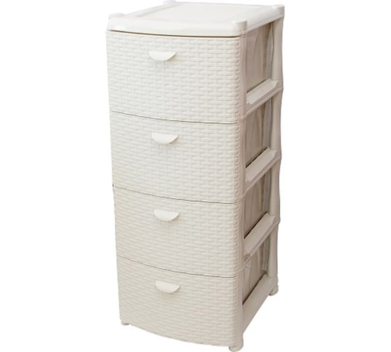 Изображение товара Комод IDEA ротанг 4 секции белый ротанг М 2812 белый ротанг