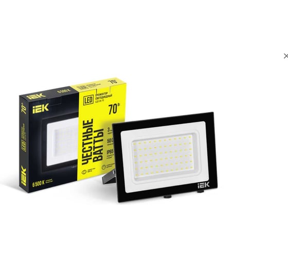 Изображение товара Светодиодный прожектор IEK СДО 06-70 черный IP65 6500 K LPDO601-70-65-K02