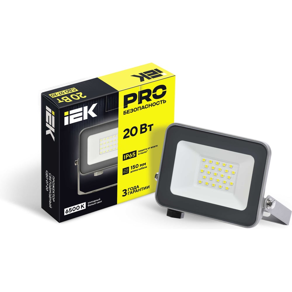 Изображение товара Светодиодный прожектор IEK LPDO701-20-K03 20 Вт IP65 Холодный белый Изображение товара Светодиодный прожектор IEK LPDO701-20-K03 20 Вт IP65 Холодный белый