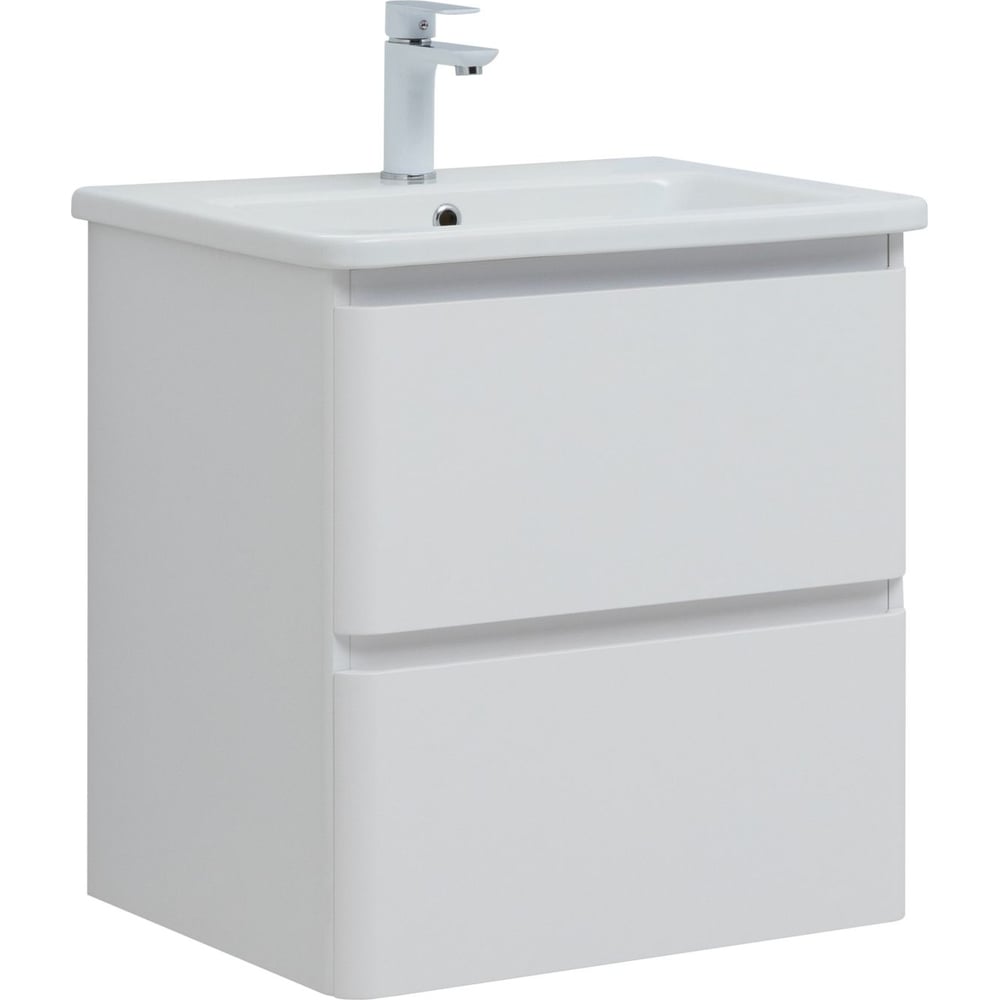 Изображение товара Тумба Aquanet Эмбер 60 с двумя ящиками белый матовый современная мебель для ванной