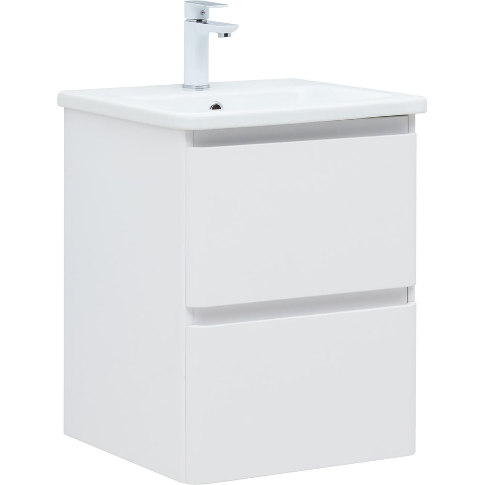 Изображение товара Тумба Aquanet Эмбер 50 с ящиками, современный дизайн, белый матовый