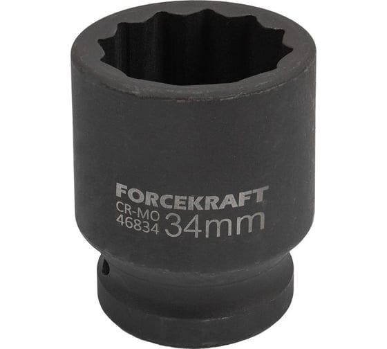 Изображение товара Головка ударная 12-гранная 34 мм, 3/4"DR Forcekraft FK-46834(59758)