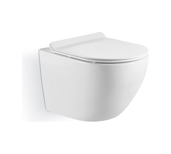 Изображение товара Подвесной унитаз IBERICA BLANCA BILBAO Mini белый, торнадо, тонкое сиденье дюропласт, soft close, IB.BLM.234.1B1