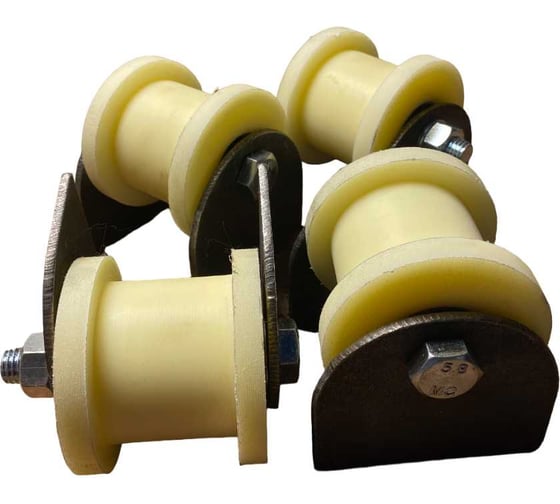 Изображение товара Ролик на пластинах 23 БОЛТА d 70 мм, под трубу 40x40,капролон 4 шт. 2716