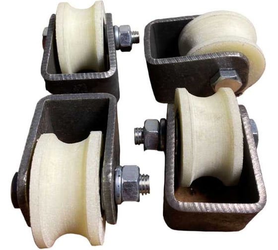 Изображение товара Ролик на платформе 23 БОЛТА d 40 мм, под трубу d15мм,капролон 4 шт. 2413