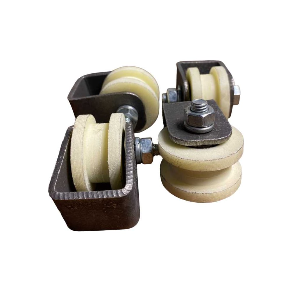 Изображение товара Ролик на платформе 23 БОЛТА d 40 мм, под трубу 10x10,капролон 4 шт. 2411