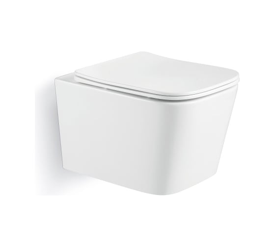 Изображение товара Подвесной унитаз IBERICA BLANCA TOLEDO Mini белый, торнадо, тонкое сиденье дюропласт, soft close, IB.TLM.234.1B1