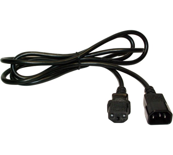 Изображение товара Шнур питания LANMASTER C13-C14, 3х0.75, 220В, 10А, черный, 1.8 метра LAN-PPM-10A-1.8 LAN-PP13/14-1.8-BK