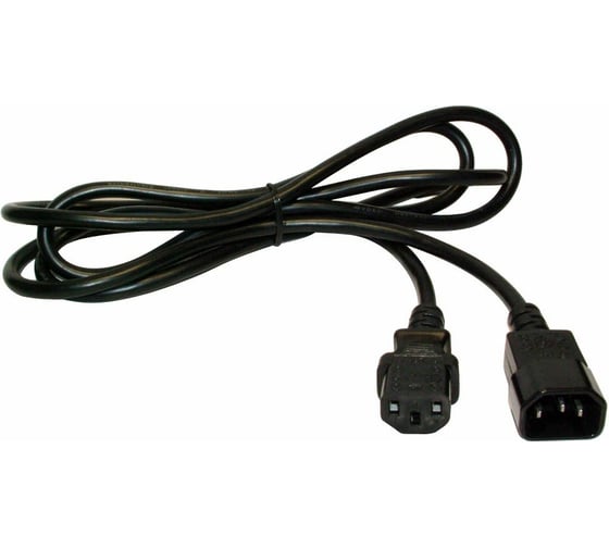 Изображение товара Шнур питания LANMASTER C13-C14, 3х0.75, 220В, 10А, черный, 1.5 метра LAN-PPM-10A-1.5 LAN-PP13/14-1.5-BK