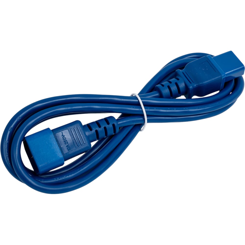 Изображение товара Шнур питания LANMASTER C13-C14, 3х0.75, 220В, 10А, синий, 2 метра LAN-PP13/14-2.0-BL