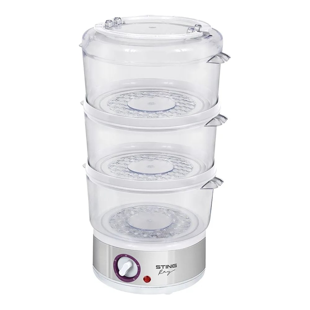 Изображение товара Пароварка STINGRAY ST-FS753A фиолетовая с чароитом 3 яруса электрическая