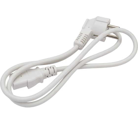 Изображение товара Шнур питания LANMASTER C13-Schuko , 3х0.75, 220В, 10А, белый, 1 метр LAN-PP13/SHA-1.0-WH