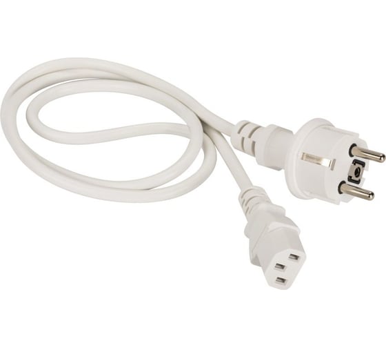 Изображение товара Шнур питания LANMASTER C13-Schuko, 3х0.75, 220В, 10А, белый, 2 метра LAN-PP13/SH-2.0-WH
