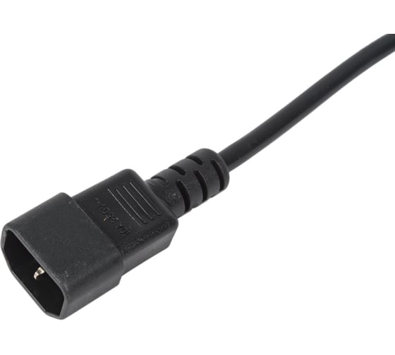 Изображение товара Шнур питания с блокировкой LANMASTER C13-C14, 3х0.75, 220В, 10А, черный, 0.5 метра LAN-PP13L/14-0.5-BK