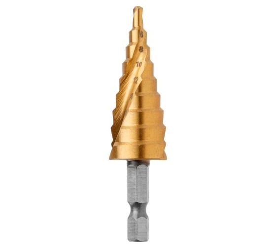 Изображение товара Сверло по металлу ступенчатое 4-20 мм, HSS TIN Gepard GP0304-20
