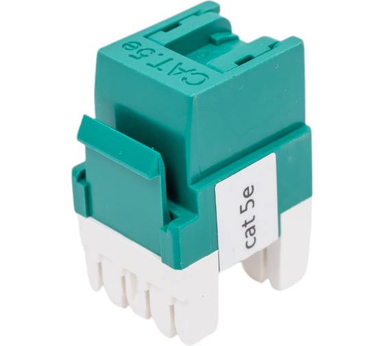 Изображение товара Модуль Keystone LANMASTER RJ45, кат.5e, UTP, 180 градусов, зеленый, LAN-OK45U5E/180P-GN