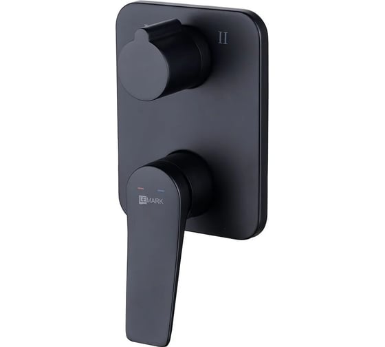 Изображение товара Смеситель для ванны и душа встраиваемый Lemark Бронкс с 2-функц. дивертором, без аксессуаров, черный LM3727BL