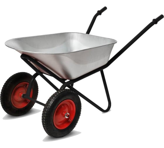 Изображение товара Строительная тачка с пневмоколесом БИЗОН двухколесная, 110 л / 250 кг 13810 Черный