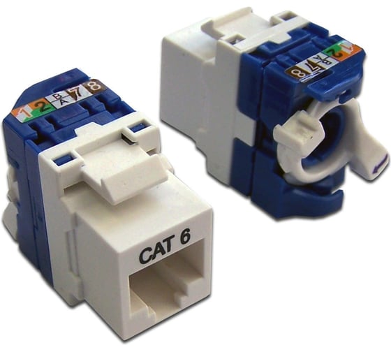 Изображение товара Вставка LANMASTER Keystone Tooless RJ-45, категория 6, белая, без инструмента, LAN-TK45U6/180-WH
