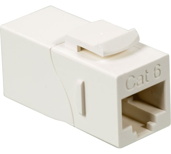 Изображение товара Повторитель портов LANMASTERRJ-45, 90 градусов, кат.6, формата Keystone, белый LAN-KCP45U6/90-WH