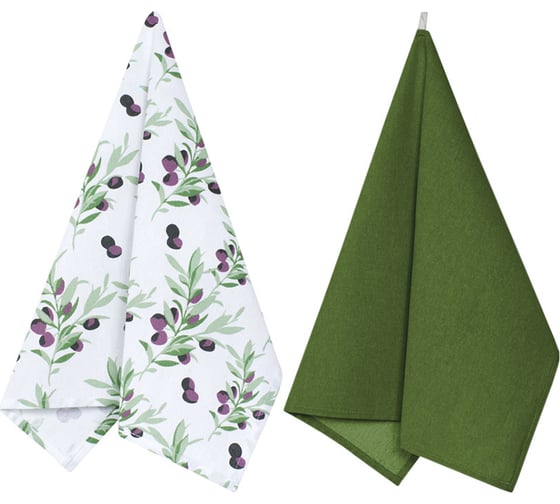 Изображение товара Набор полотенец Guten Morgen рогожка, Маслины, 45x60 см 2 шт НПр2-мас-45-60р