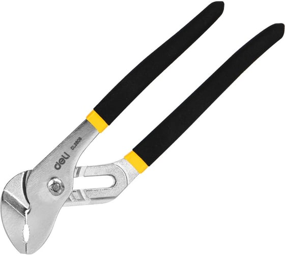 Изображение товара Переставные клещи DELI 200мм DL2608 диапазон раскрытия 5-35мм, прорезиненная рукоять 133391