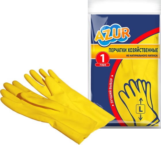 Изображение товара Резиновые перчатки AZUR Центи L 092110