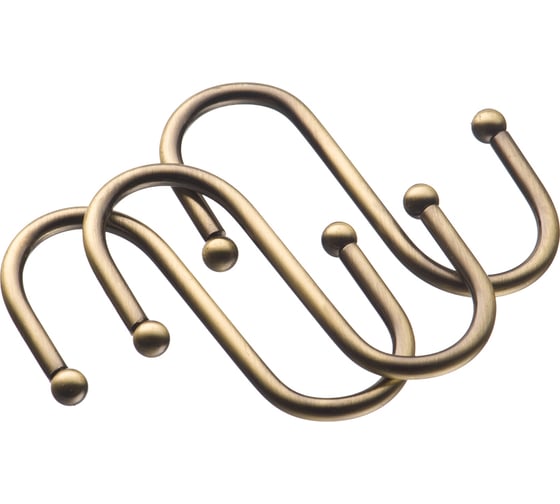 Изображение товара Комплект крючков больших из 3 шт lemax, античная бронза LE 311B AB