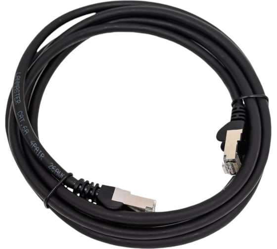 Изображение товара Патч-корд LANMASTER RJ45 - RJ45, 4 пары, S/FTP, категория 6A, 2 м, черный LSZH, LAN-PC45/S6A-2.0-BK