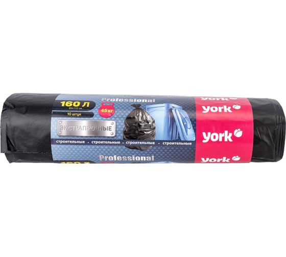 Изображение товара Мешок строительный экстрапрочный (10 шт; 160 л; 60 мкм) YORK 090080