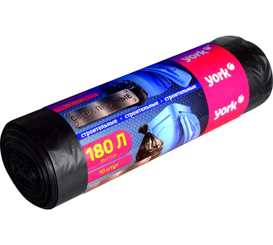 Изображение товара Мешок строительный (10 шт; 180 л; 28 мкм) YORK 902220
