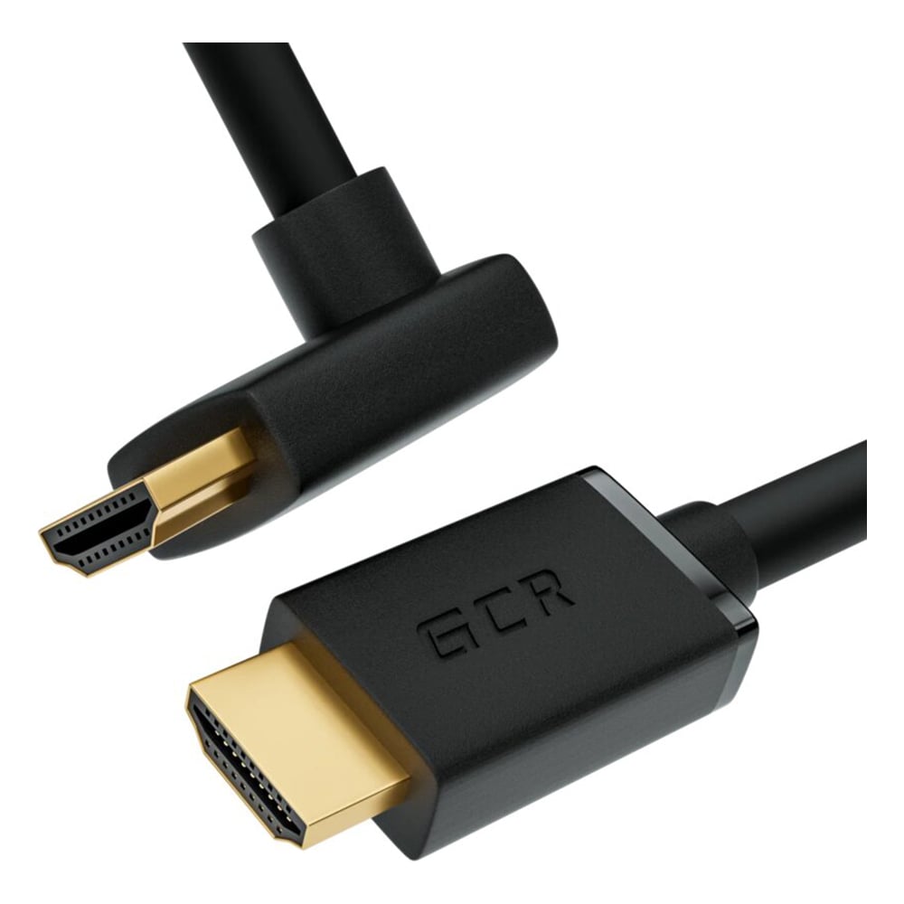 фото Кабель hdmi 2.0 gcr 1.0m m/m верхний угол, черный viv52i318