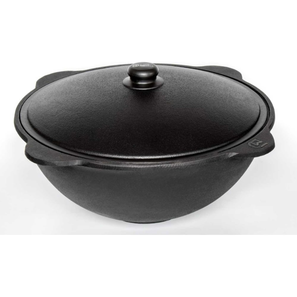 Изображение товара Казан чугунный узбекский Davr Metall 16 л с алюминиевой крышкой