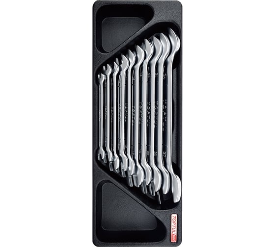 Изображение товара Набор рожковых ключей TOPTUL 6x7-24x27 мм, 10 предметов, в ложементе GAAT1003