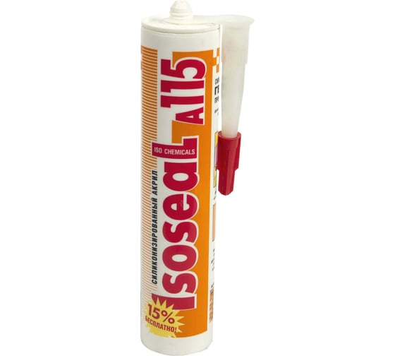 Изображение товара Акриловый силиконизированный герметик для дерева и паркета ISOSEAL A115, белый, 280 мл 1150111