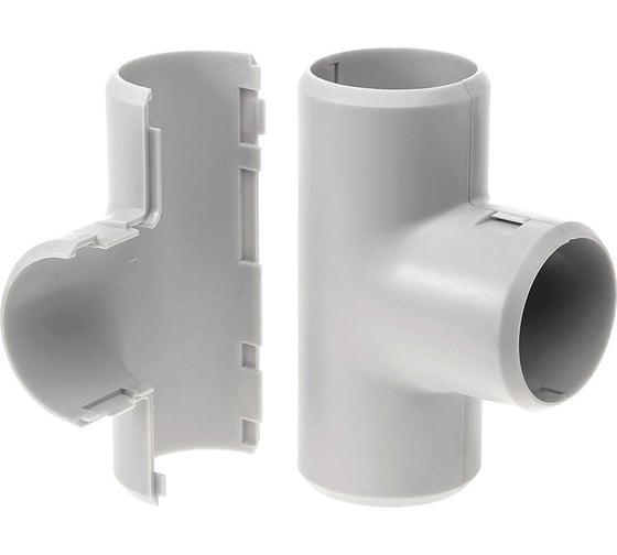 Изображение товара Разборный тройник Промрукав д32 безгалогенный HF атмосферостойкий серый 15шт PR13.0367