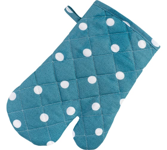 Изображение товара Варежка-прихватка Guten Morgen рогожка, Горох синий, набор 18x30 см ВР-Гсин -18-30