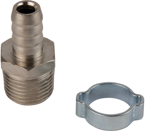 Изображение товара Штуцер пневматический елочка с обжимным кольцом, внешняя резьба 1/2", 12 мм Optimus OPT-74012HM