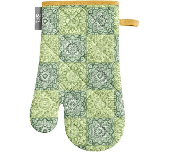 Изображение товара Варежка-прихватка Guten Morgen рогожка, Индия зеленая, набор 18x30 см ВР-ИНзел-18-30