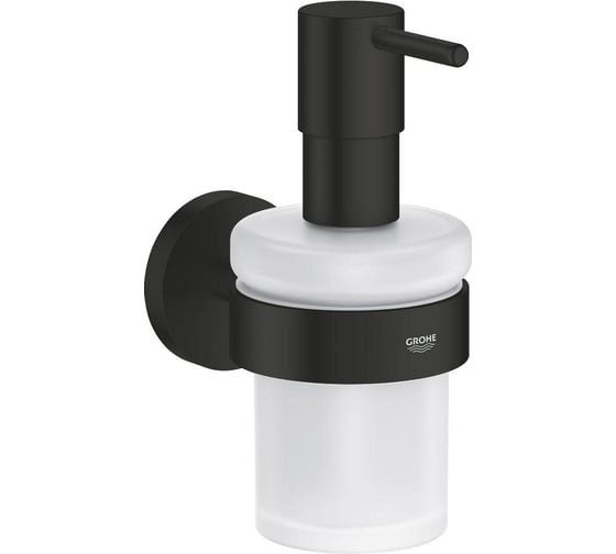 Изображение товара Дозатор жидкого мыла Grohe Essentials с держателем, матовый черный 1022572430
