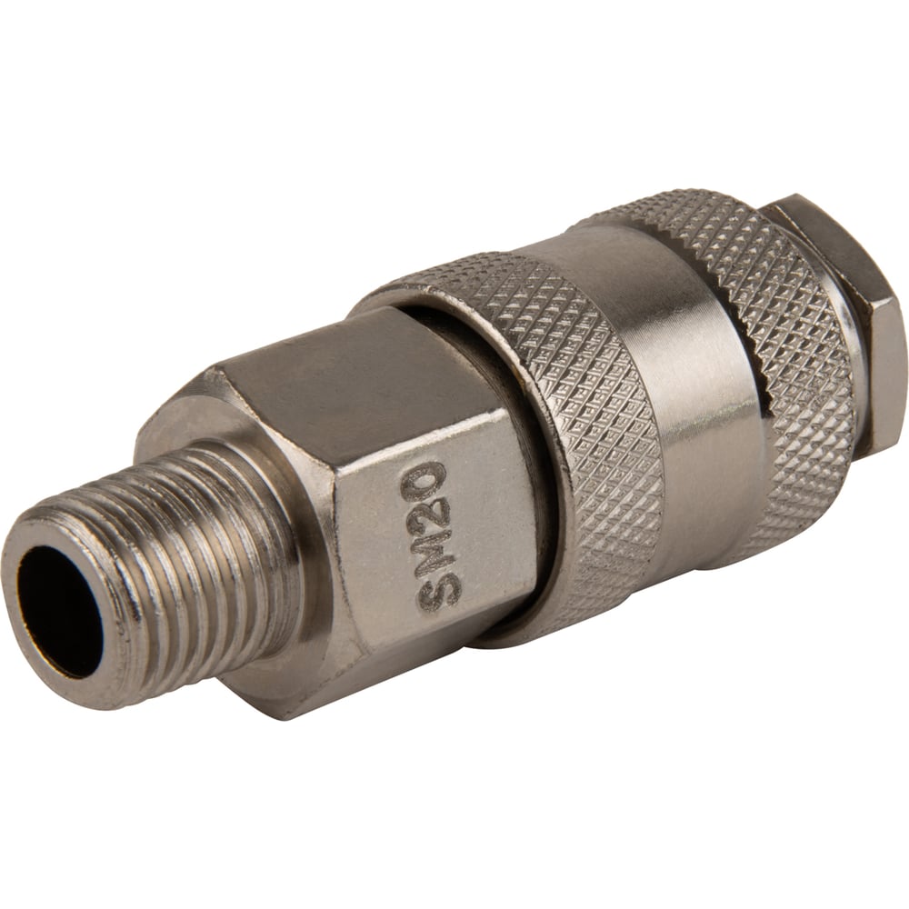 Изображение товара Соединение быстросъемное пневматическое с внешней резьбой 1/4" Optimus OPT-720SMA
