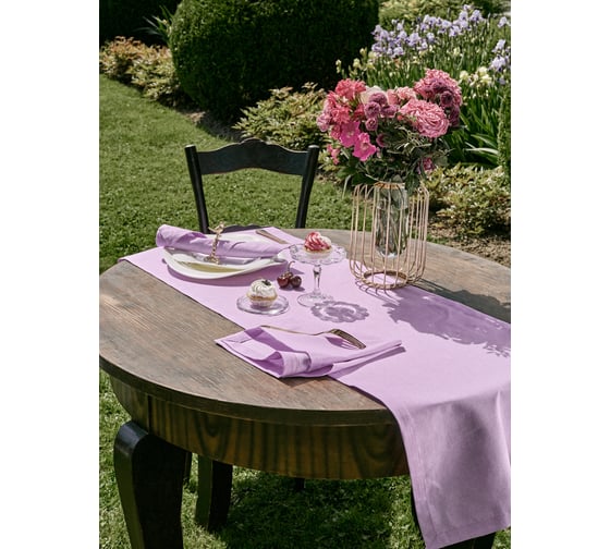 Изображение товара Дорожка столовая Guten Morgen рогожка, фиолетовый 40x140 см ДС-Фиол-40-140