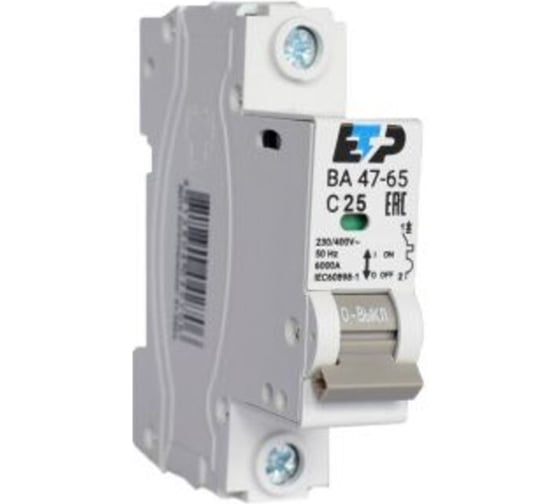 Изображение товара Автоматический выключатель ЕТР ВА 47-65, 1Р 25А C 6кА 11935