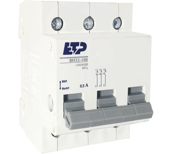 Изображение товара Выключатель нагрузки ETP ВН32-100 3P 63А 12332