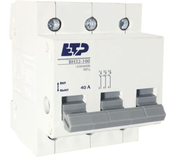 Изображение товара Выключатель нагрузки ETP ВН32-100 3P 40А 12330