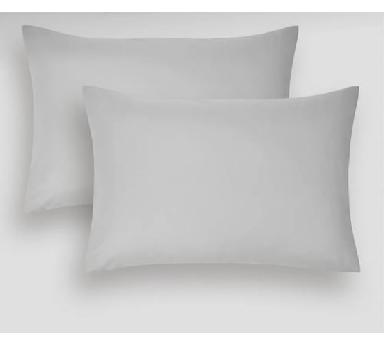 Изображение товара Набор наволочек Guten Morgen поплин гладкокрашенный, серый, 50x70 см, 2 шт. ННПгк-сер-50-70-2