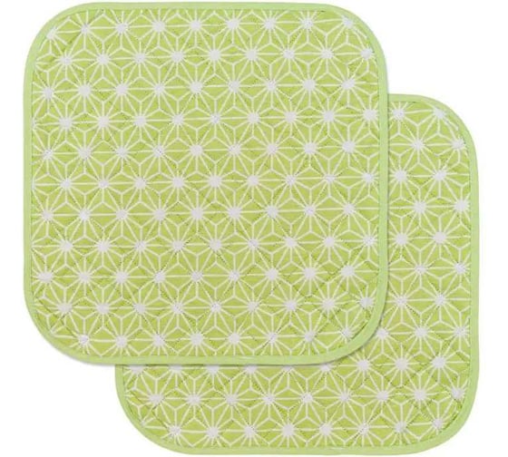 Изображение товара Набор высоких подушек на стул Guten Morgen Рогожка, Абстракция зеленая (40x40 см (2 шт.)) НПВабз-40-40-2