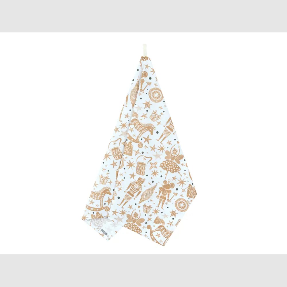 Изображение товара Полотенце Guten Morgen рогожка Щелкунчик 45x60 см набор белый коричневый