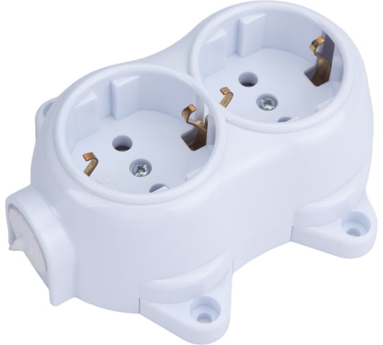 Изображение товара Двухместная розетка SVET РА16-5222 белая серия ретро SV0302-0021