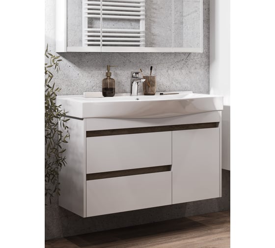 Изображение товара Тумба AQUATON Нортон 100, раковина Беверли 100 1A249001NT010 00064201